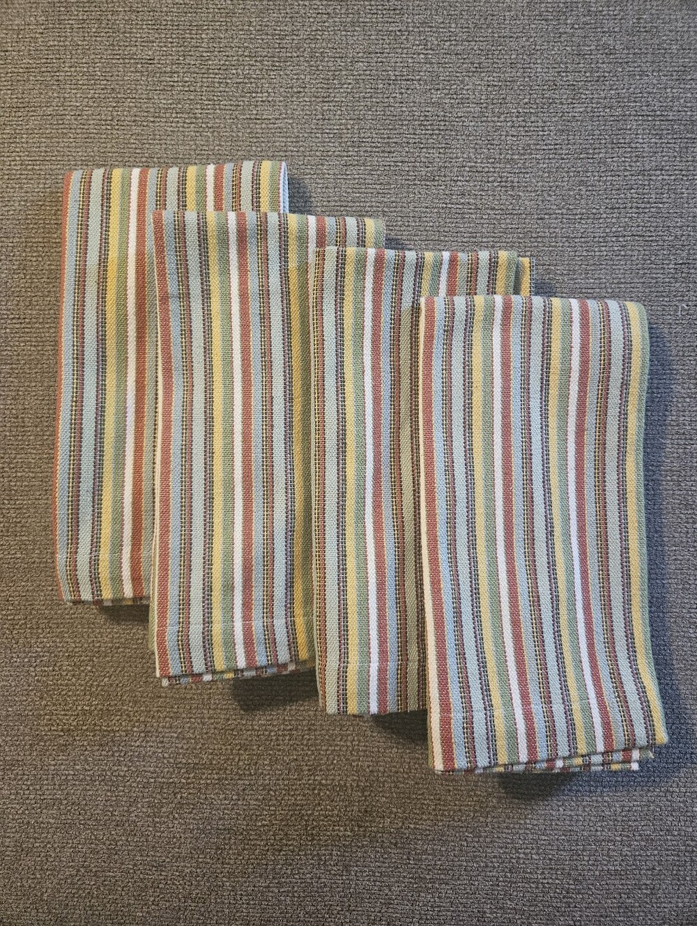 Set Of 4 Pottery Barn Striped Cloth Napkins